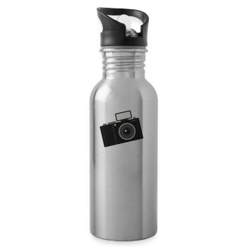 Photographer - Camera - Photograph - Gift - Water bottle with straw - silver - Right
