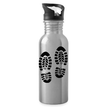 Randonnée empreinte empreinte 1c shoeprint - Gourde avec paille intégrée - argent clair - Droite