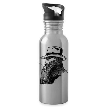 Agent Detektiv - Trinkflasche mit integriertem Trinkhalm - Lightsilver - Rechts