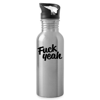 Fuck Yeah - Gourde avec paille intégrée - argent clair - Droite