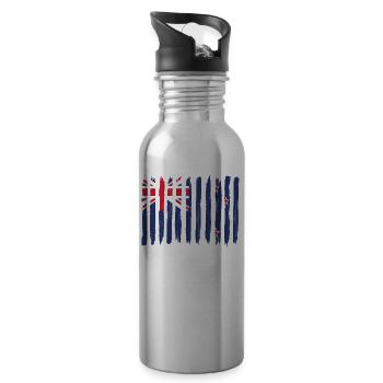 Roots maison home love fier nouvelle-Zélande png - Gourde avec paille intégrée - argent clair - Droite
