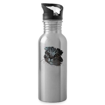 cat - Water bottle with straw - silver - Right
