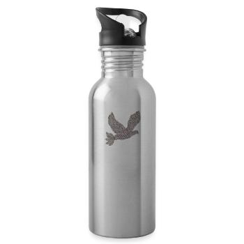 Friedenstaube - Trinkflasche mit integriertem Trinkhalm - Lightsilver - Rechts