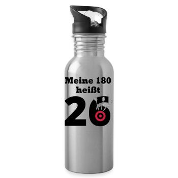 Meine180 heißt 26 - Trinkflasche mit integriertem Trinkhalm - Lightsilver - Rechts