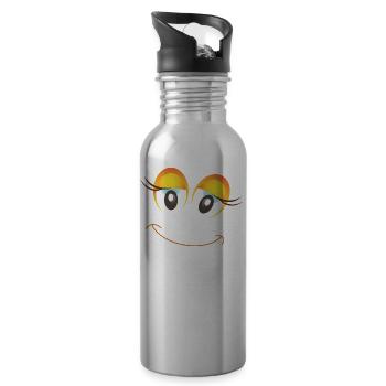 Enthousiaste idée cadeau femme Smiley - Gourde avec paille intégrée - argent clair - Droite
