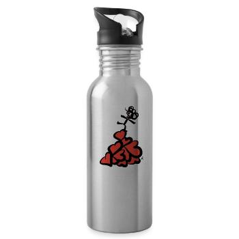 Kuoro on pile - Water bottle with straw - silver - Right