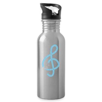 Music is the key - Music - Sound - Song - Lyrics - Water bottle with straw - silver - Right