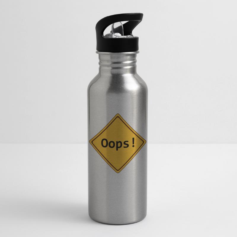 error, oops!, anpassbar Trinkflasche mit integriertem Trinkhalm