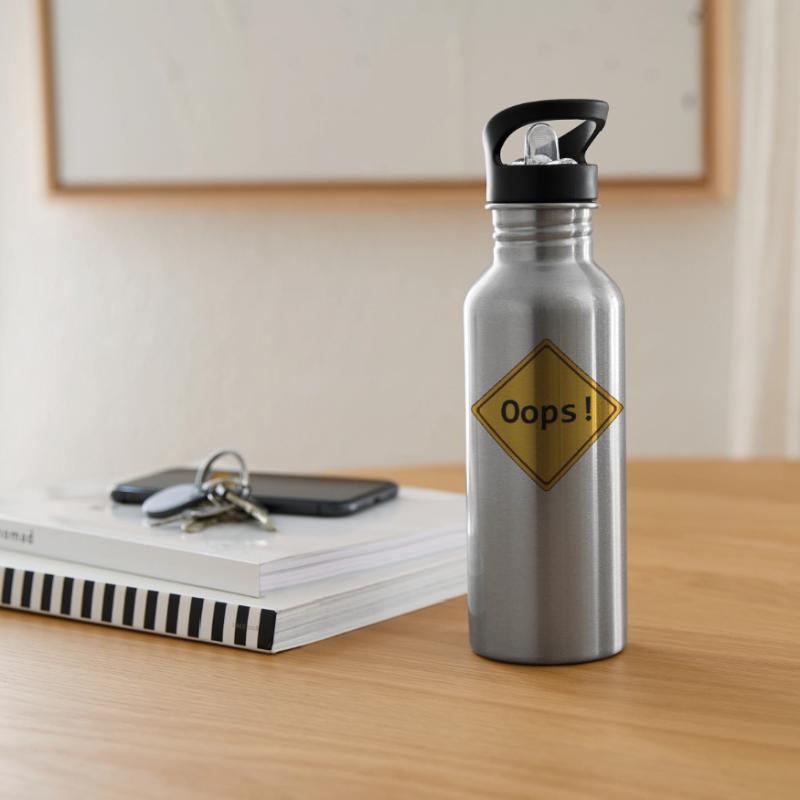 error, oops!, anpassbar Trinkflasche mit integriertem Trinkhalm