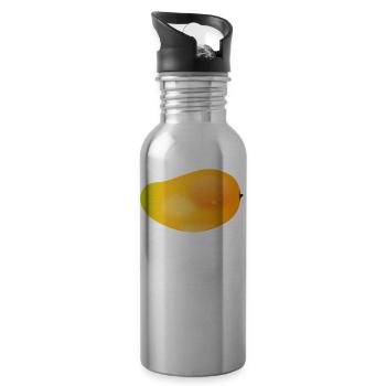 Mango Fruit Fruit Food Healthy Gift Idea Fresh - Water bottle with straw - silver - Right