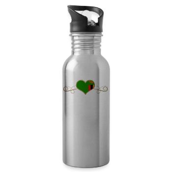 Gold Love Land Roots Zambia - Water bottle with straw - silver - Right