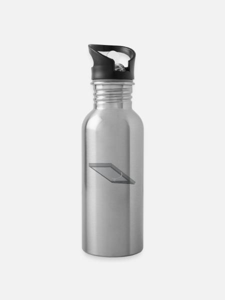 Contacts gift for People With Glasses - Water bottle with straw - silver