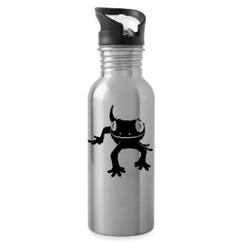 Crested Gecko - Trinkflasche mit integriertem Trinkhalm - Lightsilver - Rechts