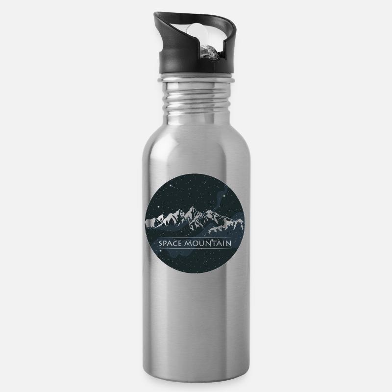 Space Mountain Wandern Berg Geschenk - Trinkflasche mit integriertem Trinkhalm - Lightsilver