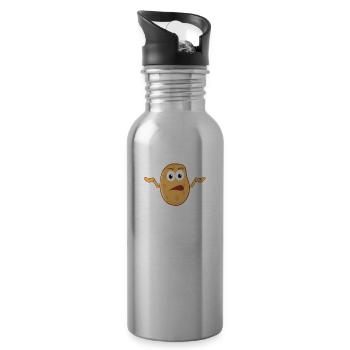The questioning potato :) - Water bottle with straw - silver - Right