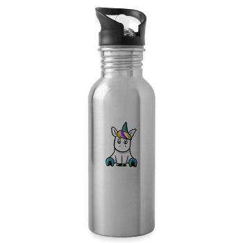 shirt de licorne i dont care im une licorne - Gourde avec paille intégrée - argent clair - Droite