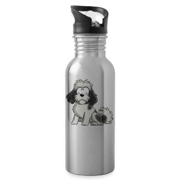 Je Suis Shih Tzu - Gris Blanc - Gourde avec paille intégrée - argent clair - Droite