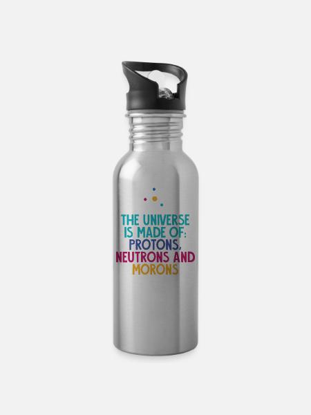 Nerd - Geek - sarcasme - Cadeau - Drôle - Cool - Gourde avec paille intégrée - argent clair