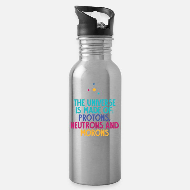 Nerd - Geek - Sarkasmus - Geschenk - Lustig - Cool - Trinkflasche mit integriertem Trinkhalm - Lightsilver