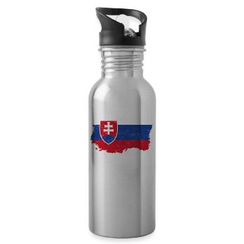 Roots Wurzeln Flagge heimat Land Slowakei png - Trinkflasche mit integriertem Trinkhalm - Lightsilver - Rechts