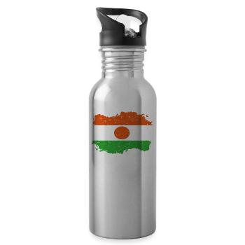 Roots Wurzeln Flagge heimat Land Niger png - Trinkflasche mit integriertem Trinkhalm - Lightsilver - Rechts