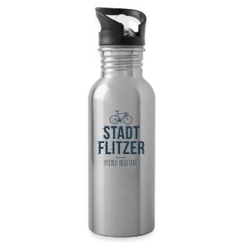 Stadt Flitzer Wiener Neustadt - Trinkflasche mit integriertem Trinkhalm - Lightsilver - Rechts