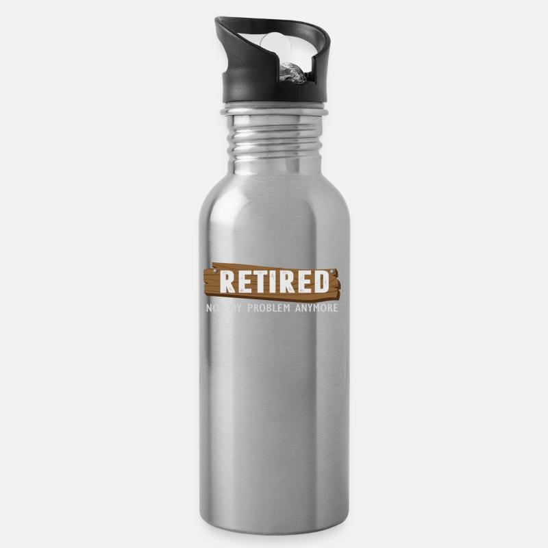 Retraité Pas mon problème de retraite Anymore drôle - Gourde avec paille intégrée - argent clair