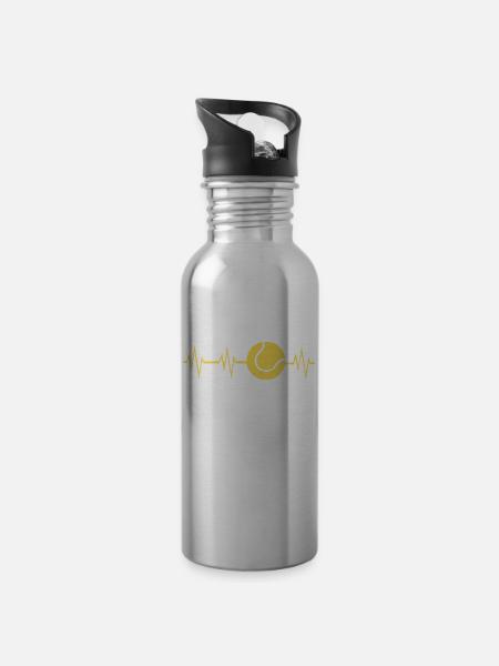Tennis pulse - Water bottle with straw - silver