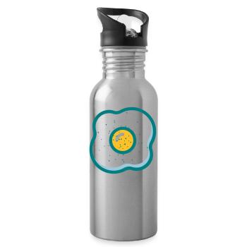 fried egg - Water bottle with straw - silver - Right