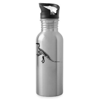 dinosaure - Gourde avec paille intégrée - argent clair - Droite
