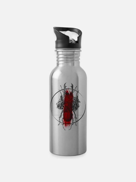 Scarab - Water bottle with straw - silver
