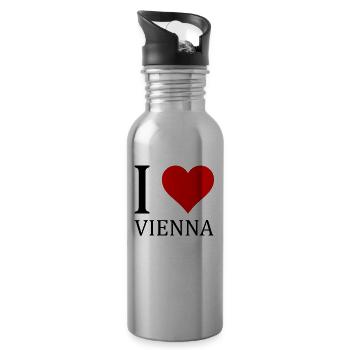 J'adore Vienne! - Gourde avec paille intégrée - argent clair - Droite