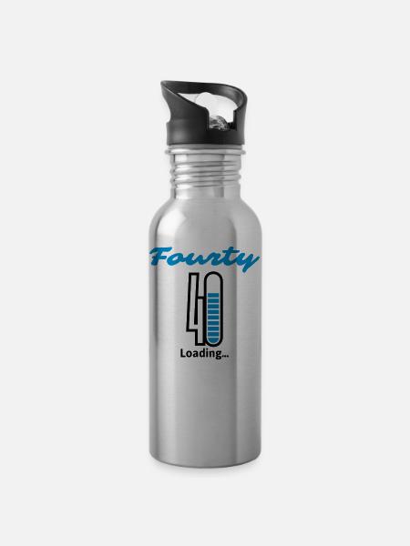 Fourty Loading ... - Water bottle with straw - silver