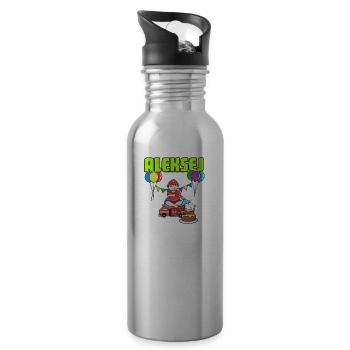 cadeau sapeurs-pompiers Aleksej - Gourde avec paille intégrée - argent clair - Droite