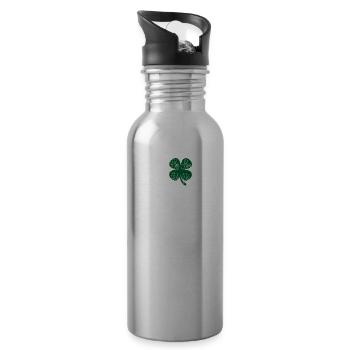 I bière de trèfle St. Patricks Day Funny irlandais - Gourde avec paille intégrée - argent clair - Droite