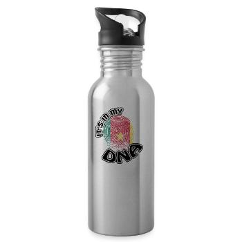 Cadeau Il est dans mon adn dns racines Cameroun - Gourde avec paille intégrée - argent clair - Droite