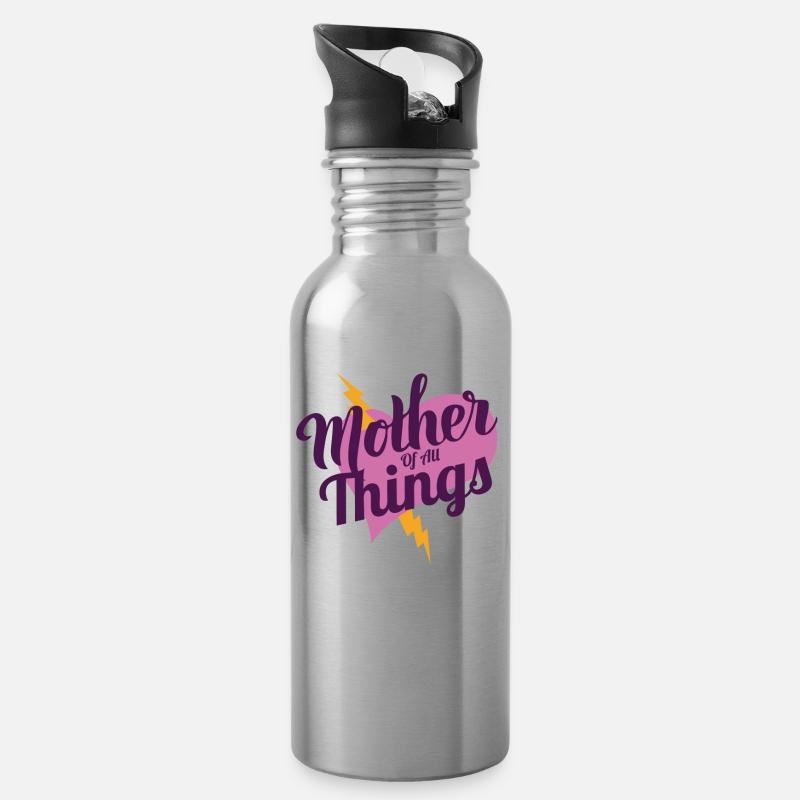 Mutter aller Dinge - Mama Shirt - Trinkflasche mit integriertem Trinkhalm - Lightsilver