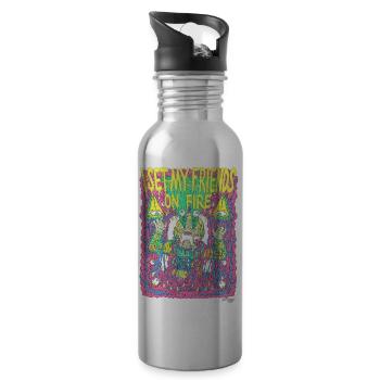 FriendsOnFire - Water bottle with straw - silver - Right