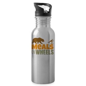 skateboard - meals on wheels - Water bottle with straw - silver - Right