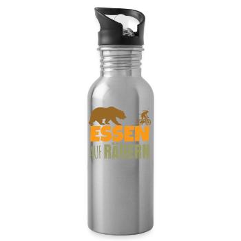 Essen auf Rädern - Trinkflasche mit integriertem Trinkhalm - Lightsilver - Rechts