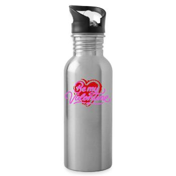 Magasin Be My Valentine coeur rouge Conception cadeau - Gourde avec paille intégrée - argent clair - Droite