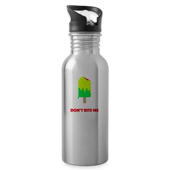 Beiss mir kein gelbes Eis - Trinkflasche mit integriertem Trinkhalm - Lightsilver - Rechts