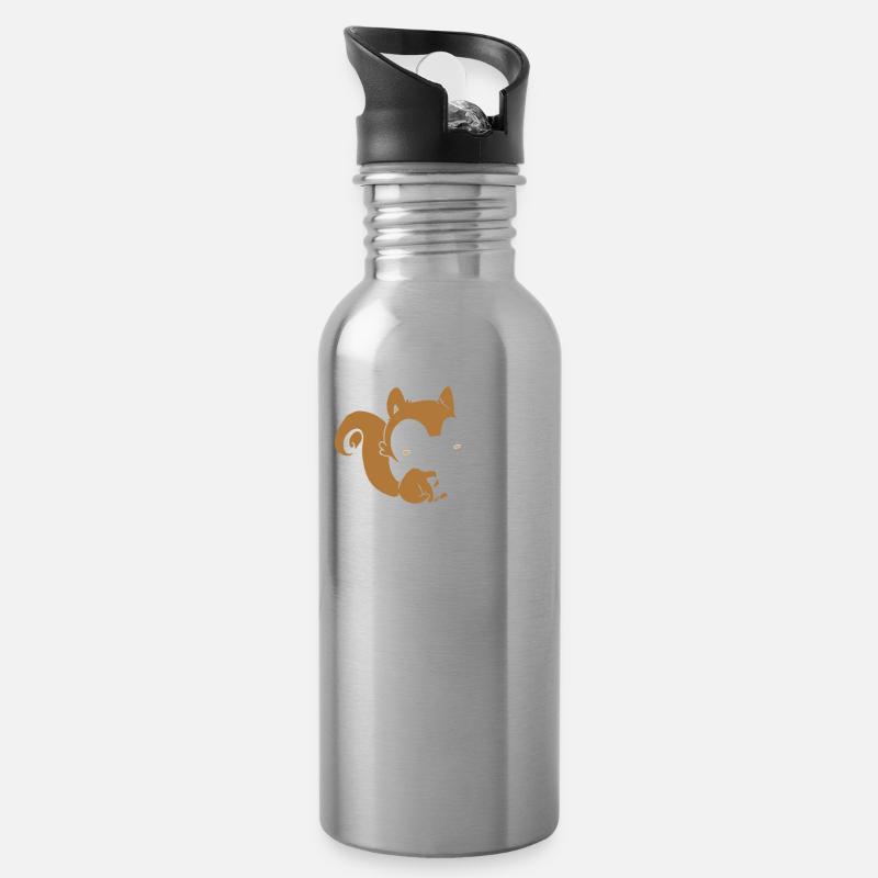 Ich zerstöre - Trinkflasche mit integriertem Trinkhalm - Lightsilver