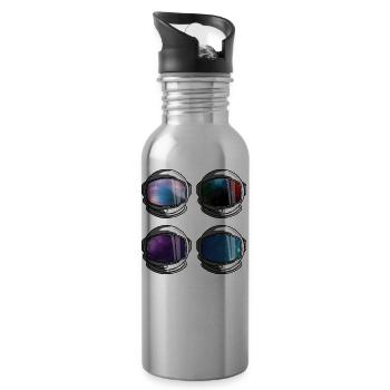 Zum Flug bereit - Trinkflasche mit integriertem Trinkhalm - Lightsilver - Rechts