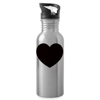 Black Heart - Gourde avec paille intégrée - argent clair - Droite
