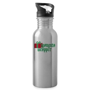 Gangster Wrapper Rapper Weihnachtsgeschenk - Trinkflasche mit integriertem Trinkhalm - Lightsilver - Rechts