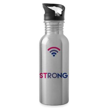 Bi-Fi - Bisexual - Gay Pride - Bi - Gift - Water bottle with straw - silver - Right