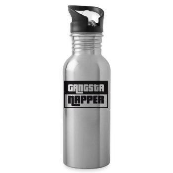 Gangsta NAPPER ! - Trinkflasche mit integriertem Trinkhalm - Lightsilver - Rechts
