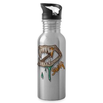 swag denture with gold tooth - Water bottle with straw - silver - Right