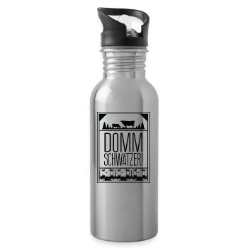 Dommschwätzer Dummschwätzer Saarland - Trinkflasche mit integriertem Trinkhalm - Lightsilver - Rechts